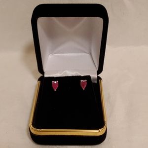 NEW Ruby Pear Shaped Stud Earrings